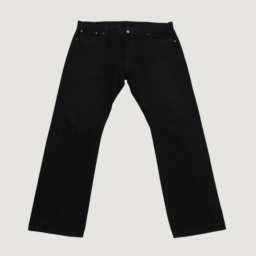 Levis 501 Jeans Mens Black Straight Leg Classic 40x32 Workwear Denim